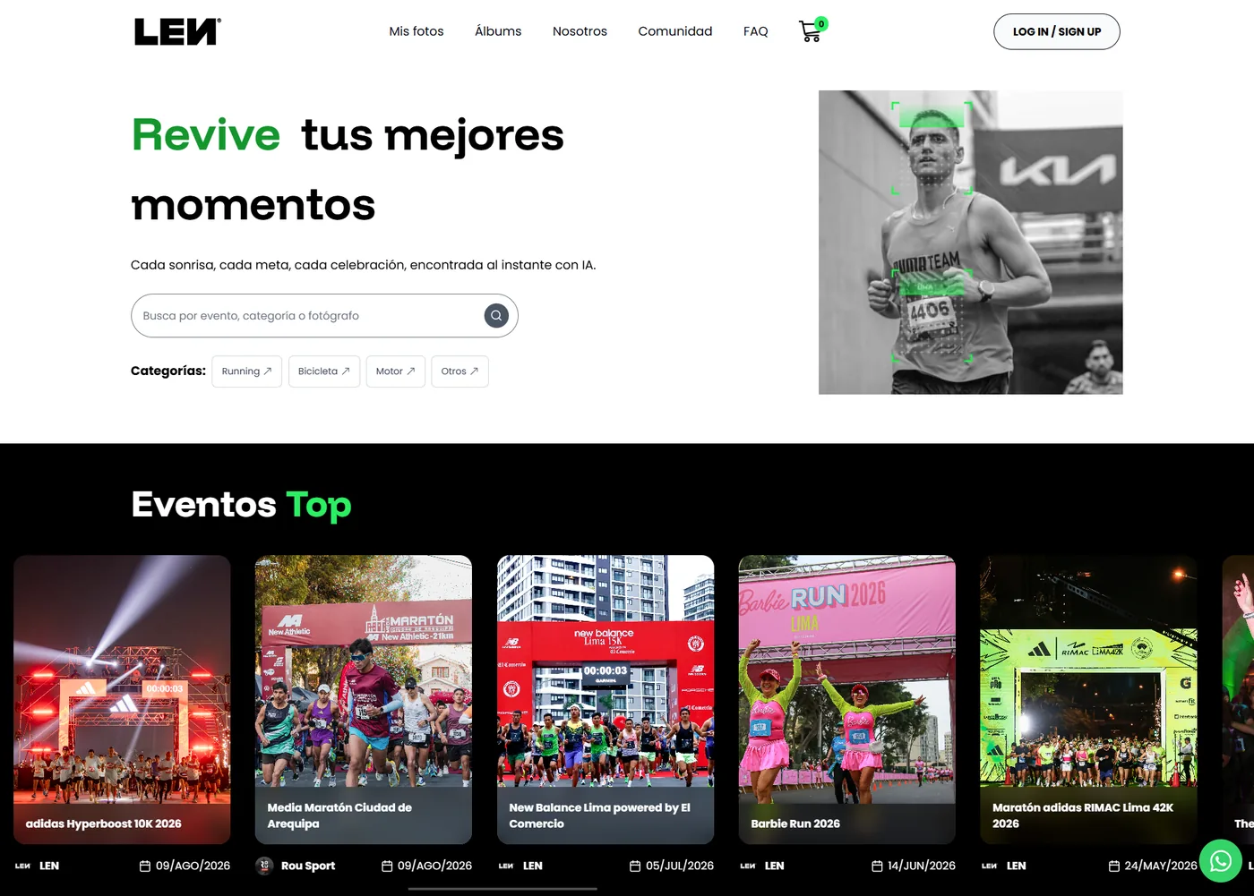 Portal len.pe: buscador de fotos por evento y eventos destacados